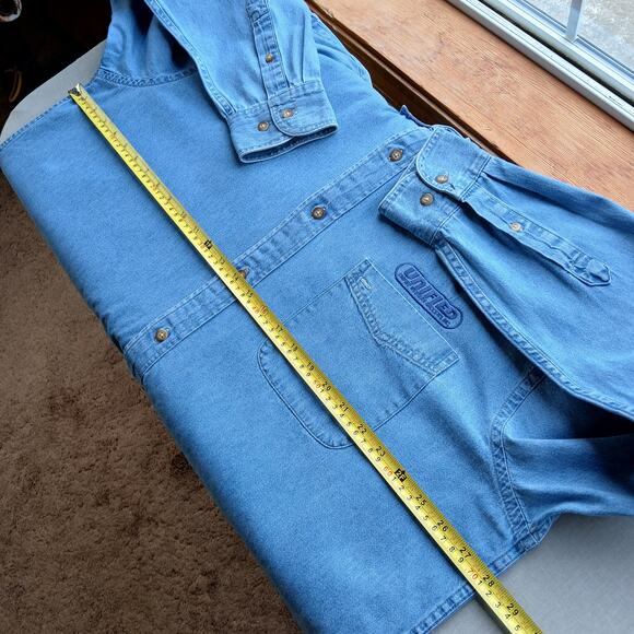 Harriton Long-Sleeve Light Denim Shirt Mens 2XL cotton work Unified Grocers - Picture 12 of 14